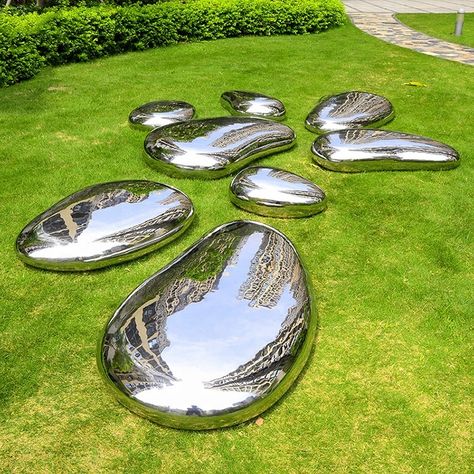 Modern Garden Mirror Polishing Stone Shape Abstract Stainless Steel Elliptical Sculpture - Buy Stainless Steel Outdoor Sculpture,Shape Sculpture Of Stainless Steel Stone,Elliptical Stainless Steel Sculpture Product on Alibaba.com Garden Mirror, Stone Decoration, Outdoor Garden Statues, Garden Screening, Garden Mirrors, Outdoor Mirror, Park Landscape, Steel Sculpture, Sculpture Park