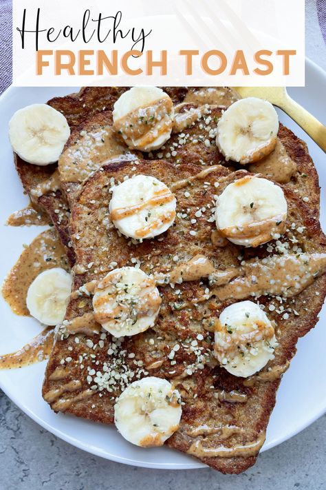 This is the Best Healthy French Toast Recipe! Easy to make, absolutely delicious and makes your house smell like a cinnamon candle. I used Ezekiel bread to make my French toast, but you can use any bread you prefer. Ezekiel French Toast, Ezekiel Bread Breakfast Ideas, French Toast Healthy Recipe, Ezekiel Bread Recipe Ideas, Healthy Breakfast French Toast, Ezekiel Bread Ideas, Ezekiel Bread French Toast, Healthy Toast Ideas, Ezekiel Bread Recipe