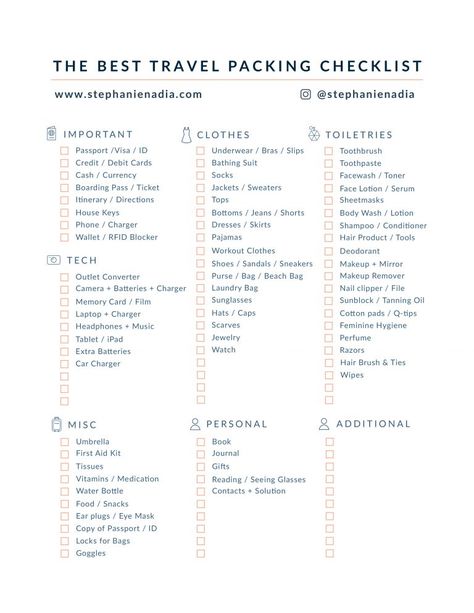 Trip Essentials Packing Lists, Australia Packing List, Travel Packing Checklist, Travel Packing List, Camping Desserts, Packing List For Vacation, Packing Checklist, Vacation Packing, Travel Checklist