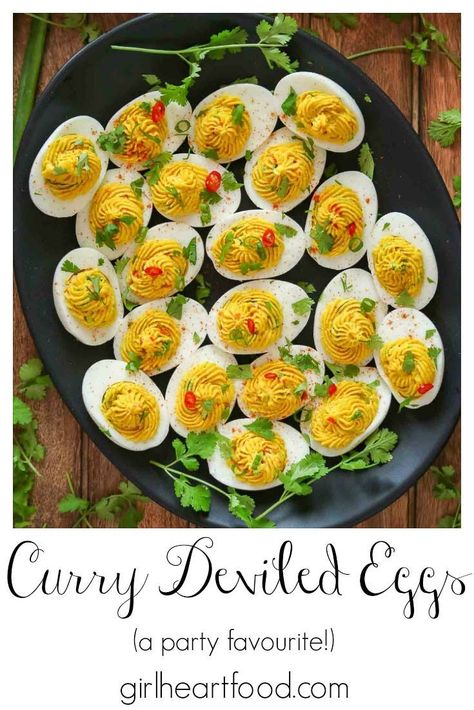 Curried Deviled Eggs, Curry Deviled Eggs, Curry Appetizer, Curry Deviled Eggs Recipe, Boiled Recipes, Deviled Eggs Recipe Best Easy, Simple Deviled Eggs, Curried Eggs, Easy Deviled Eggs Recipe