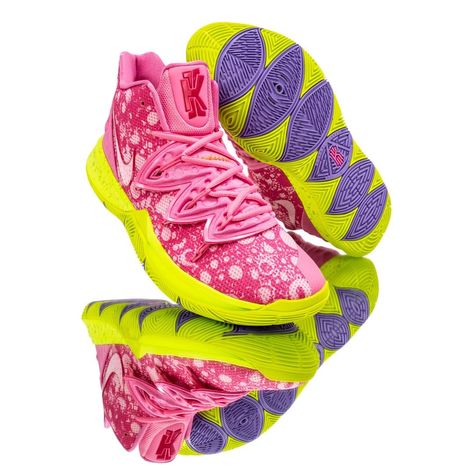 Spongebob Squarepants, for the "Patrick Star" inspired Kyrie 5. Kyrie 5, Patrick Star, Kyrie Irving, Nike Kyrie, Spongebob Squarepants, Court Shoes, Hoka Running Shoes, Nickelodeon, Volleyball