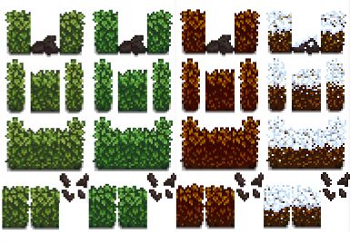 FOUR-SEASONS HEDGE(fence 2) at Stardew Valley Nexus - Mods and community Hedge Fence, Stone Fence, Black Tree, Games Images, Stardew Valley, Social Interaction, The Stone, Hedges, Four Seasons