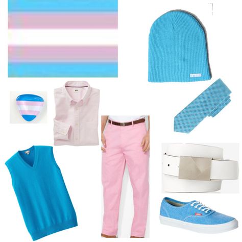 Pride Flag Inspired Outfits, Trans Man Outfits, Trans Outfits, Lgbtq Outfit, Trans Outfit, Outfit Male, Pride Festival, Trans Boys, Trans Flag