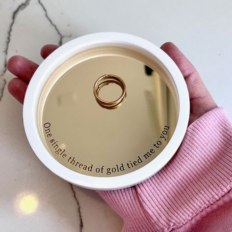 Taylor Swift Engagement Gift, Mirror Engraving, Taylor Gifts, Engagement Ring Dish, Invisible String, Engagement Party Gifts, Gold Tie, Acrylic Jewelry, Mirror Acrylic