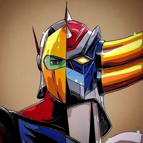 Grandizer Anime, Grendizer Art, Superhero Batman, Mecha Anime, Super Robot, Retro Cartoons, Portrait Sketches, Comic Games, Anime Canvas