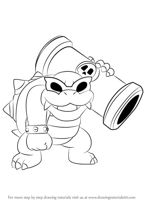 Learn How to Draw Roy Koopa from Koopalings (Koopalings) Step by Step : Drawing Tutorials Roy Koopa, Super Mario Coloring, Disney Coloring Pages Printables, Nintendo Tattoo, Koopa Troopa, Mario Coloring, Super Mario Coloring Pages, Mario Coloring Pages, Super Mario Art