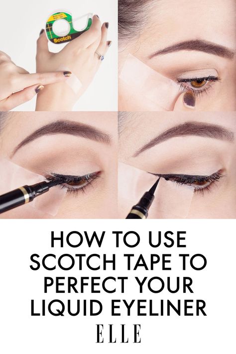 Save These Ideas Eyeliner Step By Step, Makeup Hacks Eyeliner, Eyeliner Tape, Tape Makeup, Shadow Tutorial, Eyeliner Tips, Eyeliner Hacks, Eyeliner For Beginners, Perfect Eyeliner