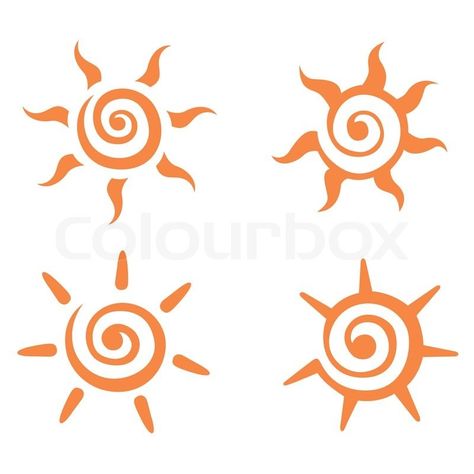 Sun Motif Design, Music Bird Tattoos, Trippy Doodles, Stylized Sun, Music Bird, Sun Vector, Sun Tattoo Designs, Sun Drawing, Logo Design Examples