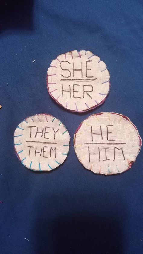 Pronoun Pins, Christmas White, Diy Patches, Lgbtq Pride, Custom Embroidery, Embroidery Art, Diy Design, Fiber Art, To Share