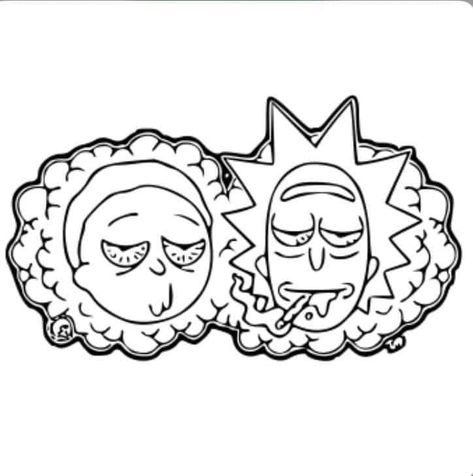 Rick And Morty Colouring Pages, Rick And Morty Line Art, Easy Rick And Morty Drawing, Coloring Pages Rick And Morty, Rick And Morty Drawing Sketch, Trippy Coloring Pages Printable, Rick And Morty Coloring Pages, Dope Coloring Pages, Trippy Coloring Pages