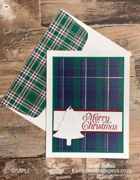 Let me show you how to make simple Christmas cards quickly & on budget! These Christmas cards are super easy & perfect if you need to make a lot of cards. Watch the video. www.klompenstampers.com #simplechristmascards #christmascards #diychristmascards #handmadecards #greetingcards #cardmaking #klompenstampers #jackiebolhuis #stampinup #stampinupcards Plaid Cards, Simple Christmas Cards, Daisy Cards, Card Making Videos, Beautiful Christmas Cards, Card Making Tips, Homemade Christmas Cards, Handmade Christmas Cards, Christmas Tree Cards