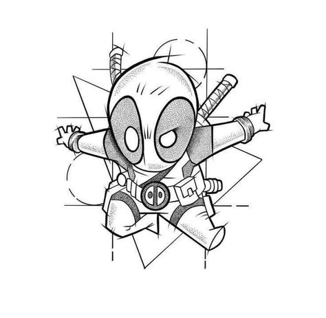 Tattoo Design Sketches, Superhero Drawings, Cartoon Line Art, Deadpool Tattoo, Surreal Tattoo, Cool Tattoo Drawings, Comic Tattoo, Marvel Tattoos, Cartoon Character Tattoos