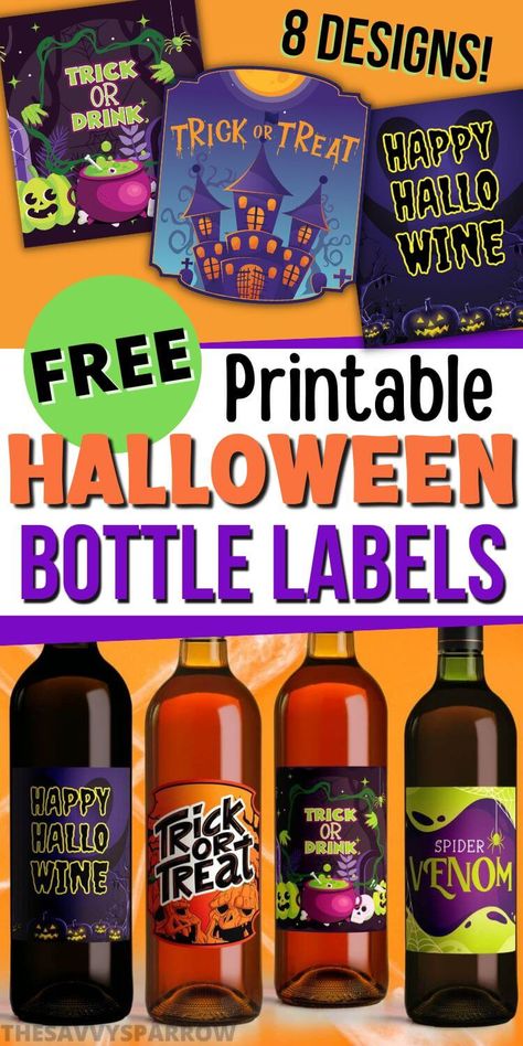 Halloween Wine Bottle Labels, Printable Wine Bottle Labels, Booze Gift, Halloween Labels Printable, Halloween Bottle Labels, Halloween Wine Bottles, Wine Bottle Gift Tags, Halloween Themed Gifts, Printable Halloween Tags