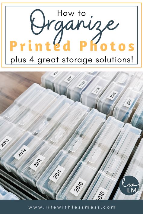 How to Organize Printed Photos - Life with Less Mess Family Photo Organization Ideas, How To Store Old Newspapers, Saving Photos Ideas, Organize Old Photos, Storage For Photos, Storage Ideas For Pictures, Photo Album Organization Ideas, Photo Organizer Case Ideas, Family Photo Storage Ideas