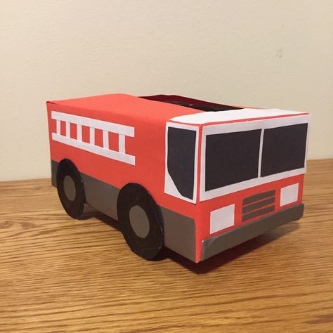 Fire truck valentine box Fire Truck Valentines Boxes Diy, Firetruck Valentine Boxes For Boys, Fire Truck Cardboard Box Car, Fire Truck Valentines Boxes, Dump Truck Valentine Box Ideas, Monster Truck Valentines Boxes Boys, Car Valentine Box Ideas, Truck Valentines Boxes, Fire Truck Craft