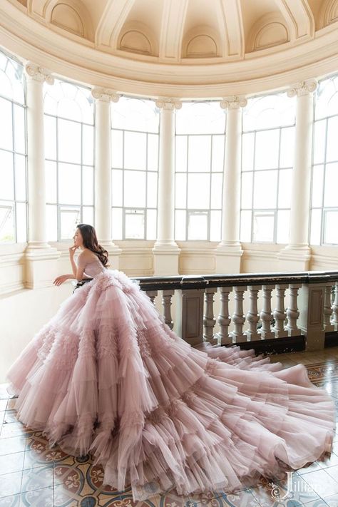 Pastel Color Gown, Ball Gown Poses, Ball Gown Photoshoot, Gown Aesthetic, Debut Gowns, Wedding Dresses Boho, Quinceanera Photoshoot, Debut Photoshoot, Most Beautiful Wedding