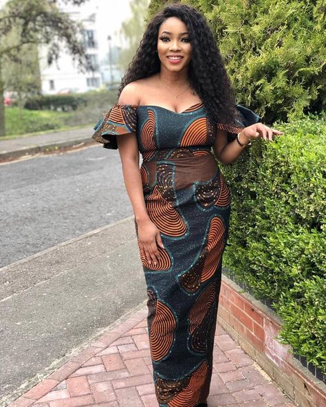 Off shoulder ankara dress