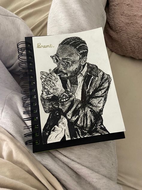 Brent Faiyaz Sketch, Brent Drawing, Brent Faiyaz Drawing Sketch, Brent Faiyaz Art, Brent Faiyaz Painting, Brent Faiyaz Drawing, Brent Faiyaz, Prismacolor Art, Gcse Art Sketchbook