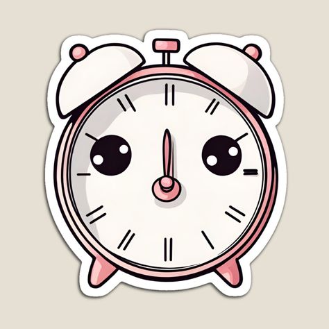 Get my art printed on awesome products. Support me at Redbubble #RBandME: https://www.redbubble.com/i/magnet/Cute-clock-kawaii-sticker-by-Amleyy/153944974.TBCTK?asc=u Clock Sticker, Cute Clock, Kawaii Sticker, Kawaii Stickers, Colorful Prints, My Art, Awesome Products, Magnets, Vibrant Colors