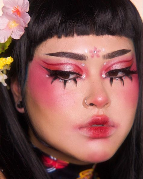 𝕁𝔻 ♡ on Instagram: “Happy Lunar New Year! 🧧✨ (new video for this look on my channel! link on my page) if u already broke ur new years resolutions, today is a…” Lunar New Year Makeup, New Year Makeup, Oni Girl, New Year's Makeup, Lunar Year, New Years Resolutions, Happy Lunar New Year, Make Up Inspo, Fantasy Makeup