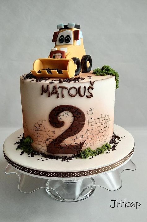 Excavator Cake Ideas, Jcb Cakes For Boys, Cake For 2 Year Boy, Excavator Birthday Cake, Jcb Cake, Birthday Cake For Baby Boy, Birthday Cake For Baby, Cake For Baby Boy, Excavator Cake