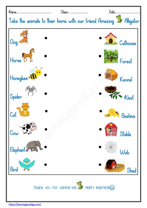 Homes Of Animals Worksheet, Worksheet Animals For Kids, Science Worksheets For Grade 1, Kg Worksheets, Nursery Syllabus, Habitat Activities, Animals And Their Homes, Geometry Projects, Kindergarten Phonics Worksheets