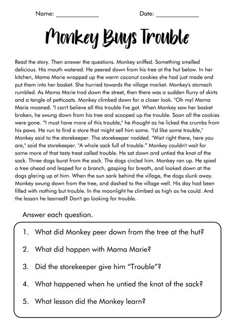 Fourth Grade Reading Comprehension Worksheets Third Grade Reading Passages, Reading Comprehension Passages Free, 4th Grade Reading Comprehension, Worksheets For 4th Grade, 3rd Grade Reading Comprehension Worksheets, Fourth Grade Reading, 4th Grade Writing Prompts, 4th Grade Reading Worksheets, Reading Response Worksheets