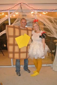 Halloween party couples costume chicken and waffles Waffle Costume, Halloween Couples, Couples Costume, Chicken And Waffles, Couple Halloween, Couple Halloween Costumes, Couples Costumes, Fall Fun, Holiday Fun