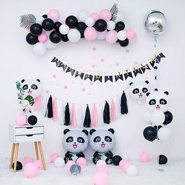 Panda Theme Birthday, Panda Balloon, Panda Themed Party, 60 Balloons, Panda Theme, Panda Cake, Panda Decorations, Panda Birthday Party, Balloon Arch Kit