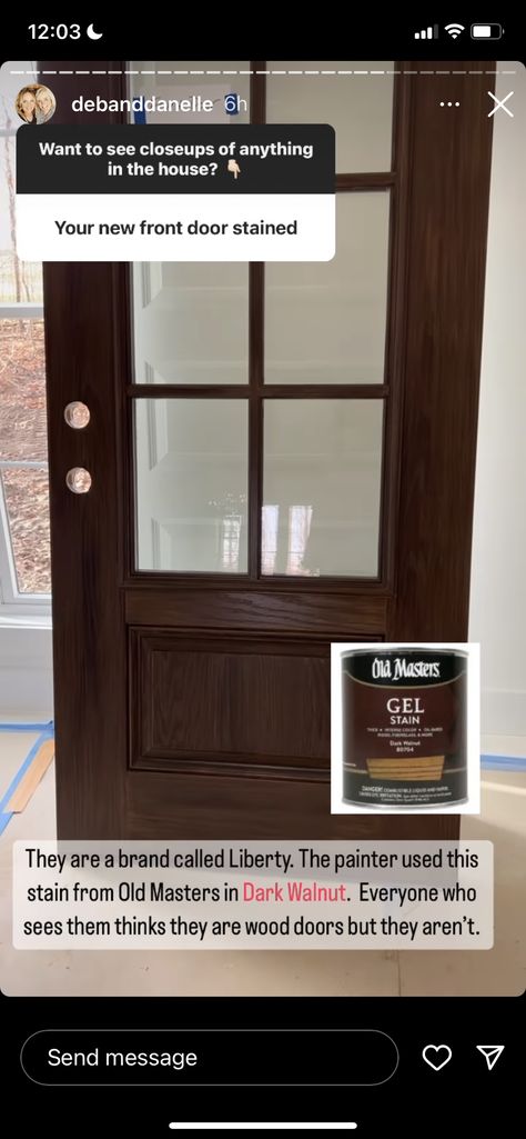 Dark Walnut Front Door, Dark Wood Front Door, Stained Front Door, Stained Doors, Brown Doors, Wood Exterior Door, Mahogany Doors, Dark House, Dark Wood Stain