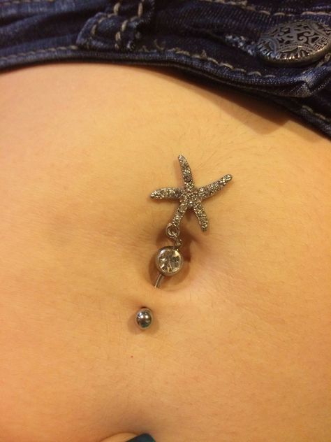 Starfish belly button ring 😍😍 Belly Button Ring, Button Ring, Belly Button, Starfish, Belly Button Rings, Piercings, Tattoos, Ring