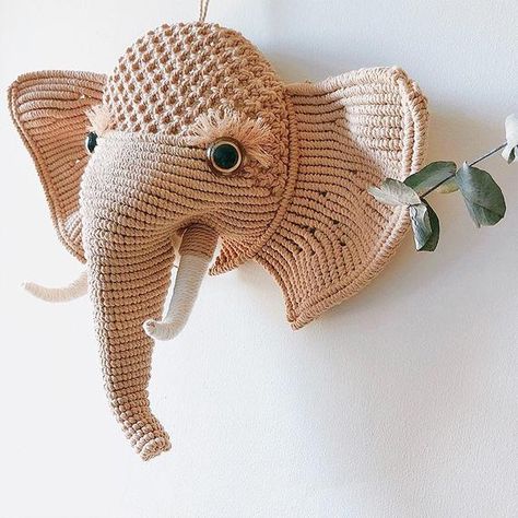 Macrame Elephant, Wall Art Macrame, Elephant Wall Hanging, Tapestry Macrame, Art Macramé, Elephant Wall Decor, Tutorial Macramé, Elephant Tapestry, Boho Elephant