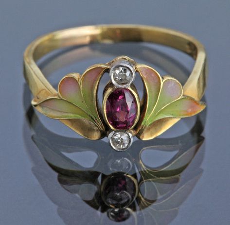 Bijoux Art Deco, Bijoux Art Nouveau, Art Nouveau Ring, Nouveau Jewelry, Art Nouveau Jewelry, Funky Jewelry, Jewelry Lookbook, Deco Jewelry, Ruby Diamond