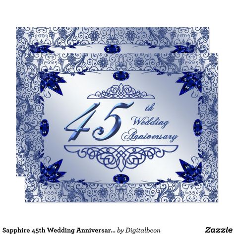 Sapphire 45th Wedding Anniversary 4.25x5.5 Invite 45th Wedding Anniversary Quotes, Wedding Anniversary Party Decorations, Wedding Anniversary Quotes, 45th Wedding Anniversary, Wedding Anniversary Party, Anniversary Quotes, Anniversary Party, Anniversary Parties, Design Element