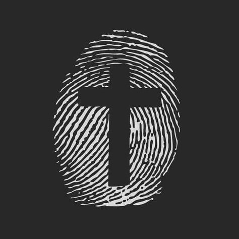 Fingerprint, Jesus, Black And White, White, Black