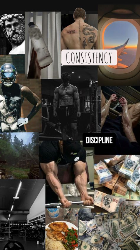 Gym Collage Wallpaper, 6 Months Focus, Discipline Illustration, Fitness Collage, Motivational Quotes For Men, Nursing School Motivation, Fitness Wallpaper, Gym Wallpaper, Serie Bmw