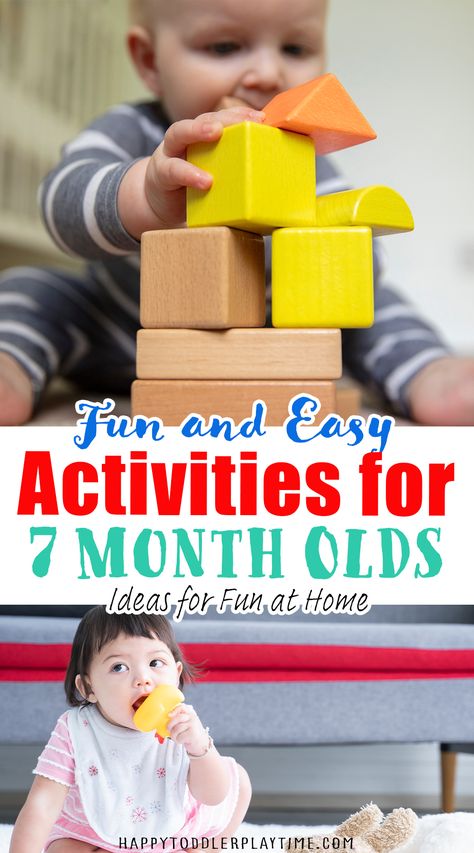 7 Month Old Baby Activities, Easy Kid Activities, 7 Month Old Baby, Play Based Learning Activities, Baby Activities, Easy Activities, Play Based Learning, 7 Months, Play Activities