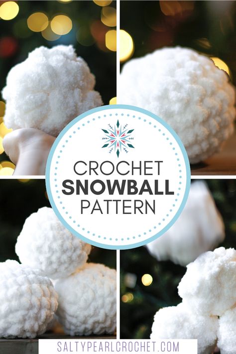 Knitted Snowball Pattern, Crochet Snowball Pattern, Crochet Snowballs Free Pattern, Crochet For Christmas Gift Ideas, Crochet Snowballs, Crocheted Snowballs, Fancy Knots, Second Interview, Pearl Crochet