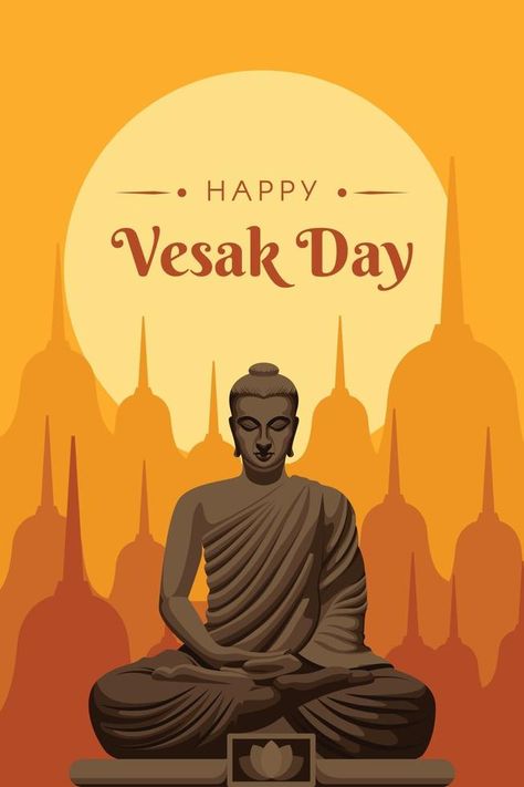 Vesak Day Illustration, Waisak Day Poster, Happy Waisak Day, Wesak Day Poster Design, Waisak Day Design, Vesak Day Poster, Waisak Day, Happy Wesak Day, Happy Vesak Day