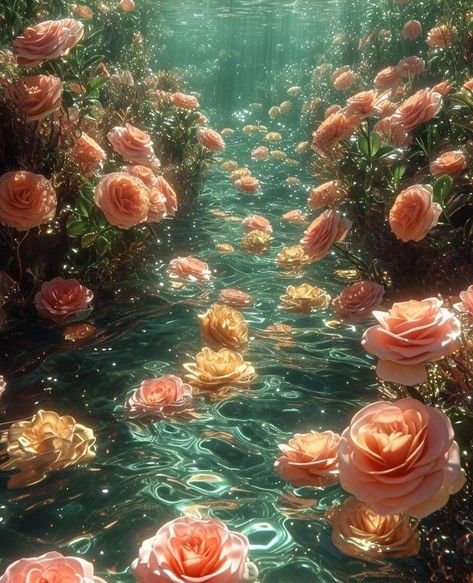 Sparkly Aesthetic Wallpaper, Bloomcore Aesthetic, Aesthetics Photos, Prettiest Flowers, Underwater Flowers, Pretty Flowers Pictures, Underwater Wallpaper, Random Vintage, Jelly Wallpaper