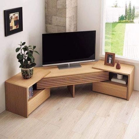 Tv Room Furniture, Tv Unit Furniture Design, Corner Tv Unit, Tv Unit Furniture, Wall Tv Unit Design, Living Room Tv Unit Designs, Living Room Tv Unit, Pallet Sofa, Tv Unit Design