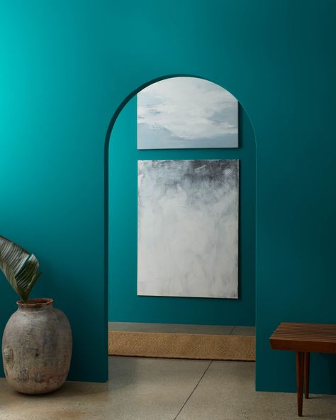 North Sea Green, Benjamin Moore Teal, Green Color Trends, Paint Color Swatches, Teal Paint, Trending Paint Colors, Benjamin Moore Colors, Aura Colors, Paint Brands