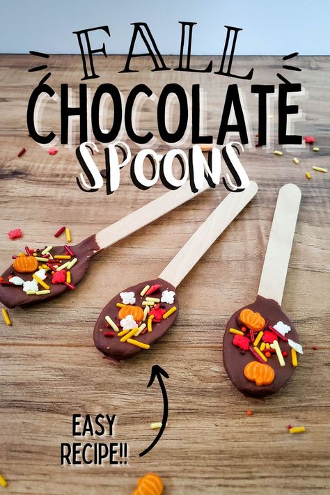 Chocolate Stirring Spoons, Chocolate Spoons For Coffee, Diy Flavored Coffee Spoons, Halloween Hot Chocolate Cones, Chocolate Spoons How To Make, Chocolate Spoons For Hot Chocolate, Hot Cocoa Spoons Diy, Chocolate Dipping Spoons, Edible Spoons