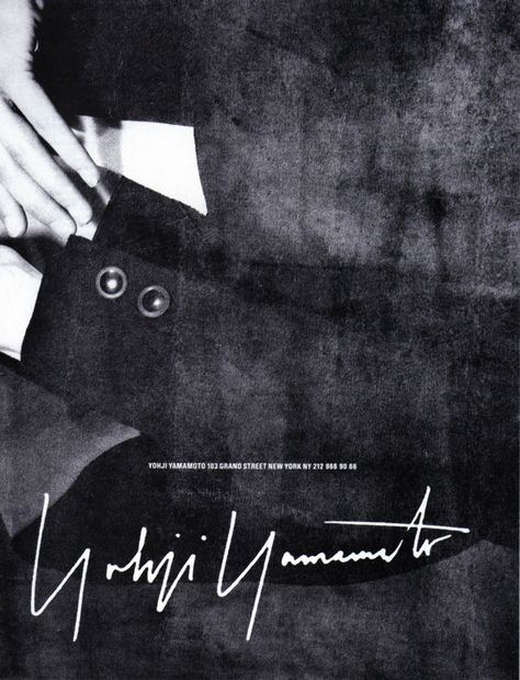 Yohji Yamamoto advertising campaign, 1989. Photo: Max Vadukul. Advertising Inspiration, Yoji Yamamoto, Japanese Fashion Designers, Rei Kawakubo, Fashion Advertising, Fashion Graphic, Digital Signage, Stand Design, By Max