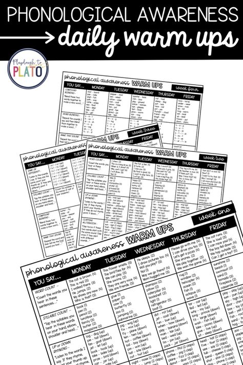 Phonological Awareness Daily Warm Ups No Prep Literacy Centers Kindergarten, Preschool Homeschooling, Multisensory Teaching, Playdough To Plato, Phonological Awareness Activities, Science Literacy, Literacy Centers Kindergarten, Reading Assessment, Phonemic Awareness Activities