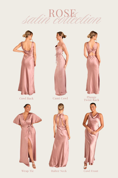 Confidence giving, effortless and comfortable. Whatever their style, find their perfect fit in our gorgeous Rose Satin Bridesmaid dresses and wear it together. Satin Dress Inspiration, Peach Bridesmaids Dress, Light Pink And Champagne Bridesmaid Dresses, Peachy Orange Bridesmaid Dresses, Blush Tones Bridesmaid Dresses, Peach Cream Bridesmaid Dresses, Dusty Salmon Bridesmaid Dresses, Bridesmaid Dresses Silk Satin, Peach Satin Bridesmaid Dresses