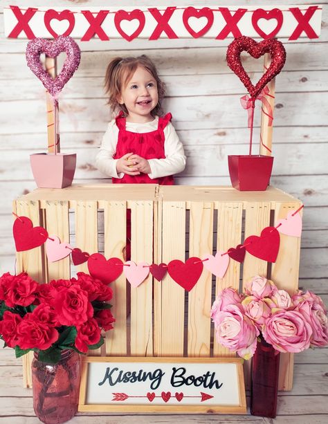 Valentines Photoshoot Ideas For Kids (Toddler Approved) Kid Photoshoot Ideas Indoors, Toddler Valentines Photoshoot, Valentines Day Kids Photoshoot, Valentines Photoshoot Kids, Diy Kissing Booth, Photoshoot Ideas For Kids, Valentines Photoshoot Ideas, Valentines Photos, Valentines Photoshoot