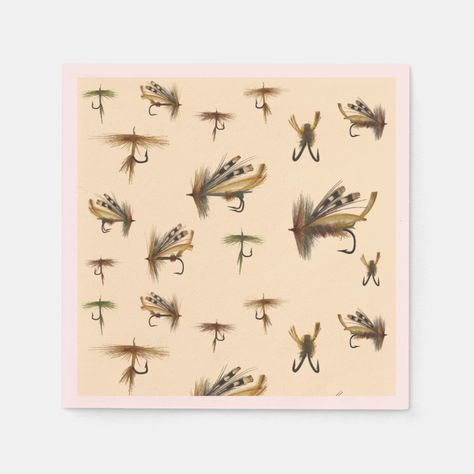 River Fish, Fish Theme, Fishing Wedding, Trout Flies, Patterned Napkins, Zazzle Wedding, Cool Fish, Fly Fisherman, Fishing Rigs