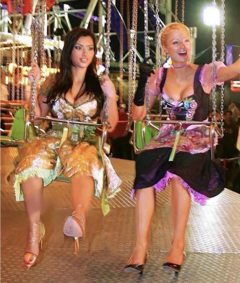 Kim K And Paris Hilton, Paris Hilton 2000s Fashion, Kim And Paris, Oktoberfest In Germany, Kim Kardashian Paris, Princess Paris, Oktoberfest Germany, Figure Me Out, 2000s Aesthetic