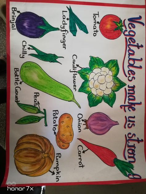 Vegetable Chart For Preschool, Chart Paper Drawing Ideas, Vegetable Activities For Kindergarten, Vegetables Activity For Preschool, Vegetables Chart For Kids, Vegetable Chart For Kids, Vegetable Drawing For Kids, Vegetables Drawing For Kids, Vegetable Activity For Kids